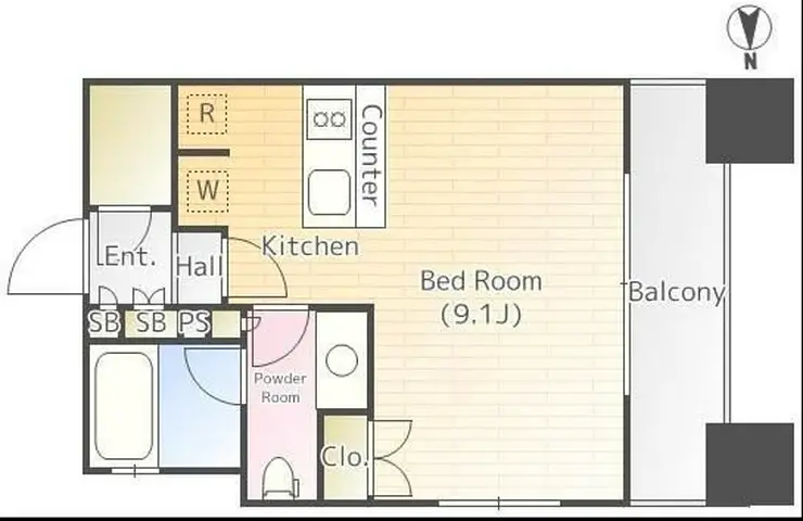 クオリア神南フラッツ 11階階 間取り