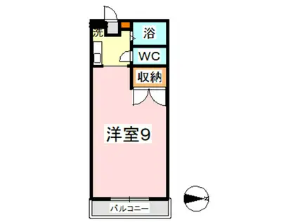 カーサベルデ1(1K/2階)の間取り写真