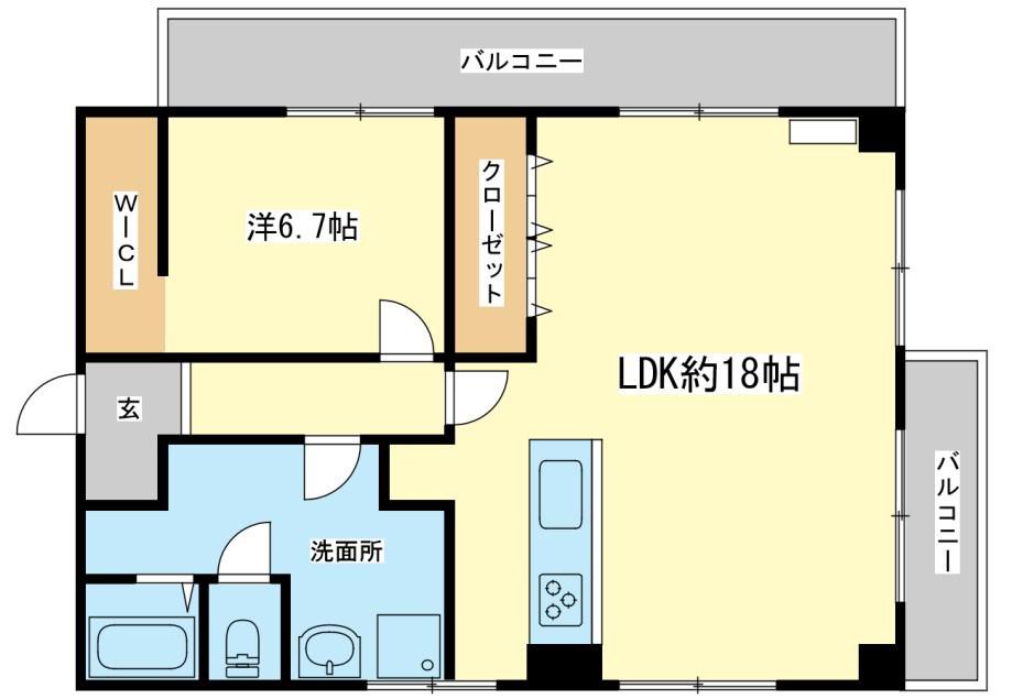 コーポラスエル(1LDK/3階)の間取り写真