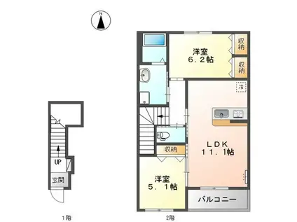 グレイス(2LDK/2階)の間取り写真