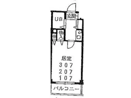 サンウィロー朝霞(1K/3階)の間取り写真