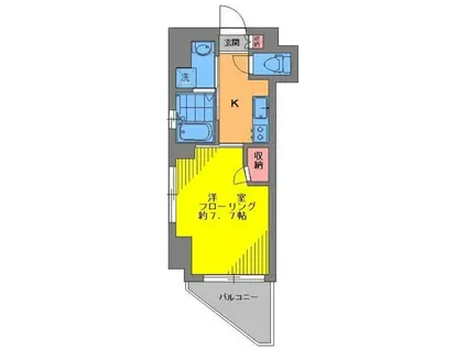 朝日マンション(1K/9階)の間取り写真