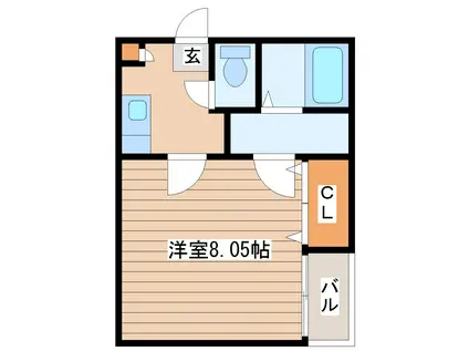 クレフラスト河原町駅南(1K/1階)の間取り写真