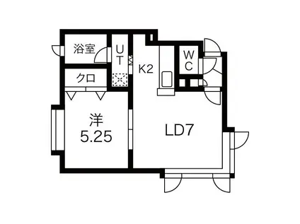 ハレクラニハウス(1LDK/2階)の間取り写真