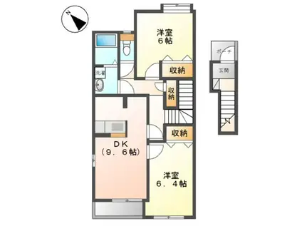 エル・グレイシャス(2DK/2階)の間取り写真