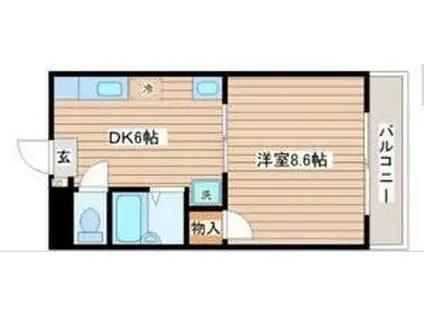 グレース香澄(1DK/2階)の間取り写真