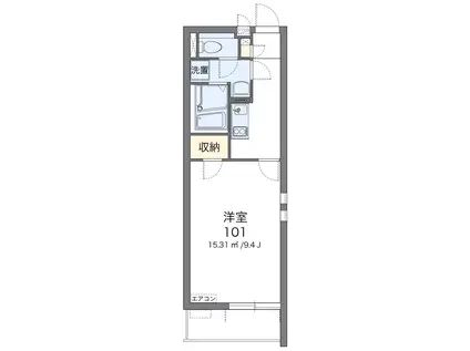 シャンティ浦和(1K/1階)の間取り写真