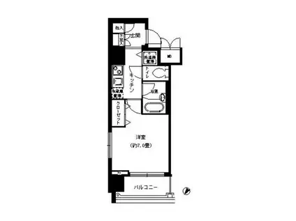 アストリア鶴見(1K/4階)の間取り写真