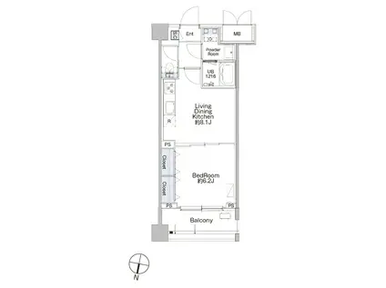 プロシード池上(1LDK/2階)の間取り写真