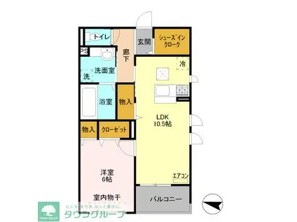 GRACE SQUARE(1LDK/1階)の間取り写真