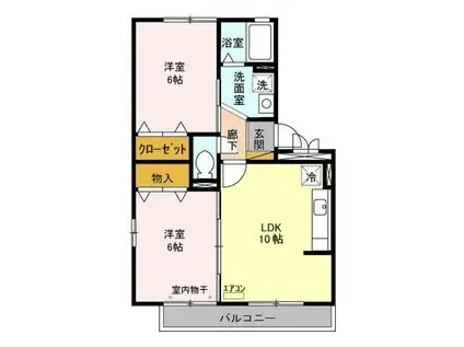 コンフォール(2LDK/3階)の間取り写真