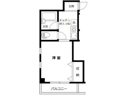 ヒルズエクセル(1K/2階)の間取り写真