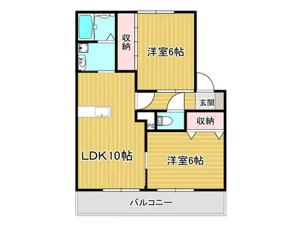 グランシャリオ(2LDK/1階)の間取り写真