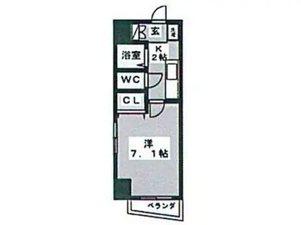 クレール車道I(1K/3階)の間取り写真