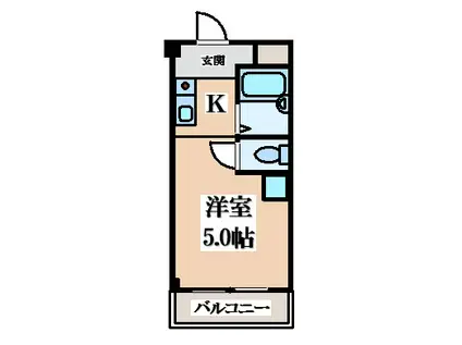 レナジア大東(ワンルーム/2階)の間取り写真