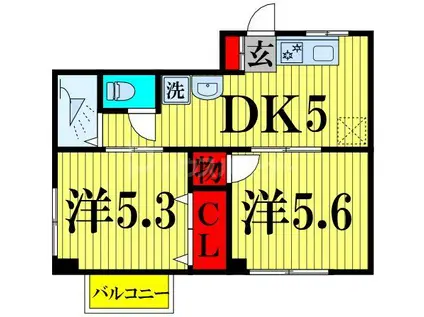 大森コーポ(2DK/4階)の間取り写真