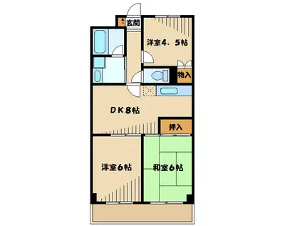 エクセレント北山田(3DK/2階)の間取り写真