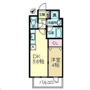 エルスタンザ子平町(1DK/4階)の間取り写真