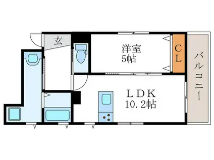 DANKE COURT(1LDK/3階)の間取り写真