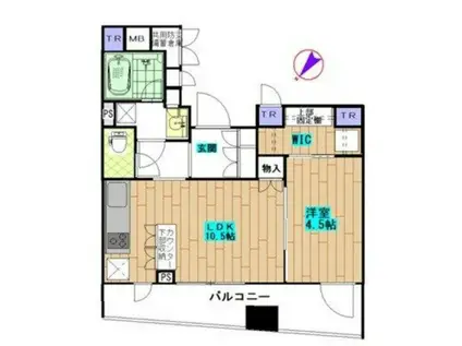 ウィルローズ日本橋蛎殻町(1LDK/2階)の間取り写真