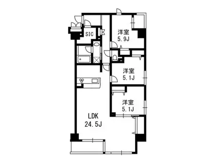 サンジェームス(3SLDK/3階)の間取り写真