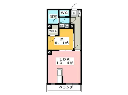 エターナル横浜(1LDK/1階)の間取り写真