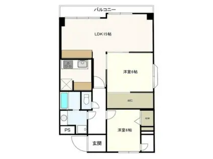 ドエルパークサイド(2LDK/1階)の間取り写真