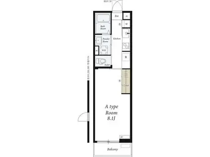 リブリ・ハートポートII(1K/1階)の間取り写真