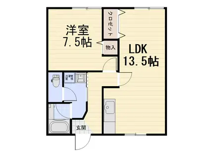 ハイム松井(2DK/1階)の間取り写真