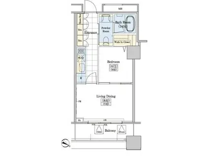 レジディアタワー上池袋(1LDK/7階)の間取り写真