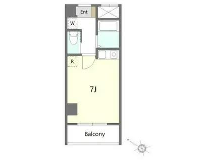 S-フラット元街(ワンルーム/5階)の間取り写真