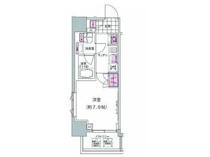 プレジリア東日本橋(1K/12階)の間取り写真