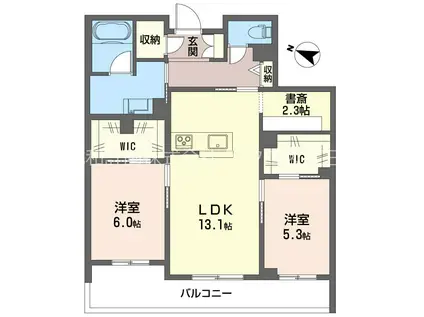 セントリビエ南平(2LDK/3階)の間取り写真