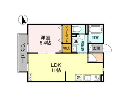 パティオヴィエントB(1LDK/1階)の間取り写真