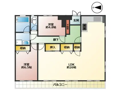 ブランドール弐番館(1LDK/1階)の間取り写真