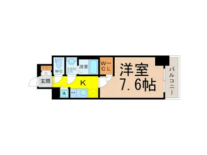 エスリード名城公園プライム(1K/13階)の間取り写真