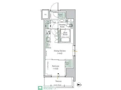 ワンルーフレジデンス中野南台(1DK/7階)の間取り写真