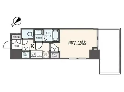 フェルテ中野(1K/4階)の間取り写真