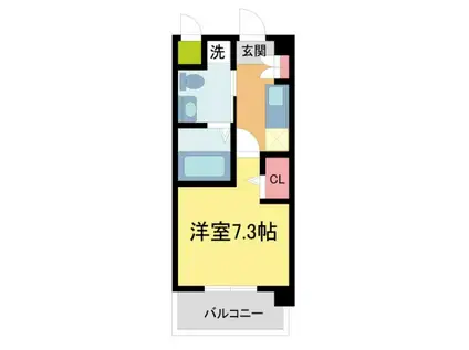 アルファレガロ甲南山手(1K/3階)の間取り写真