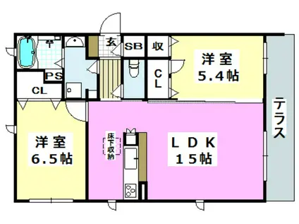 SHAMAISON E.I(2LDK/1階)の間取り写真