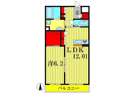 シャーメゾン高柳(1LDK/3階)の間取り写真