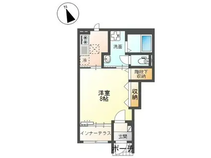 CIELO BLANCO I(1K/1階)の間取り写真