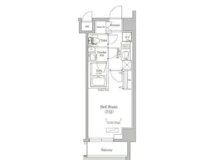 ベルフェリーク木場(1K/8階)の間取り写真