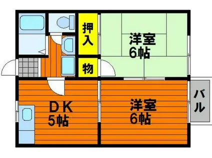 A-STYLE備前3(2DK/1階)の間取り写真