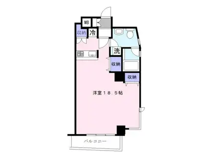 つつじヶ丘エクセルハイツIV(1K/9階)の間取り写真