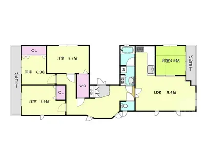 パルハイム(4LDK/4階)の間取り写真