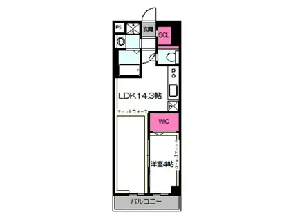 LEGARAND猫 MIYAKOJIMA(1LDK/5階)の間取り写真