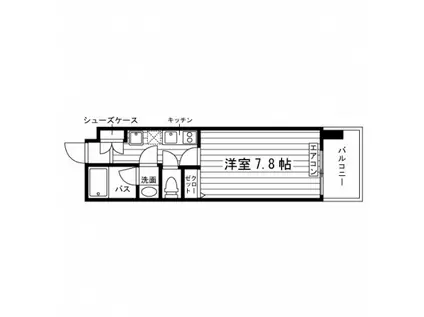 らうらうじ湘南台(ワンルーム/8階)の間取り写真