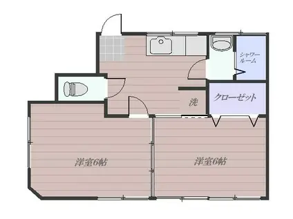 たけマンション(2DK/3階)の間取り写真