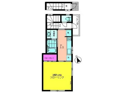IMハウス(1K/2階)の間取り写真